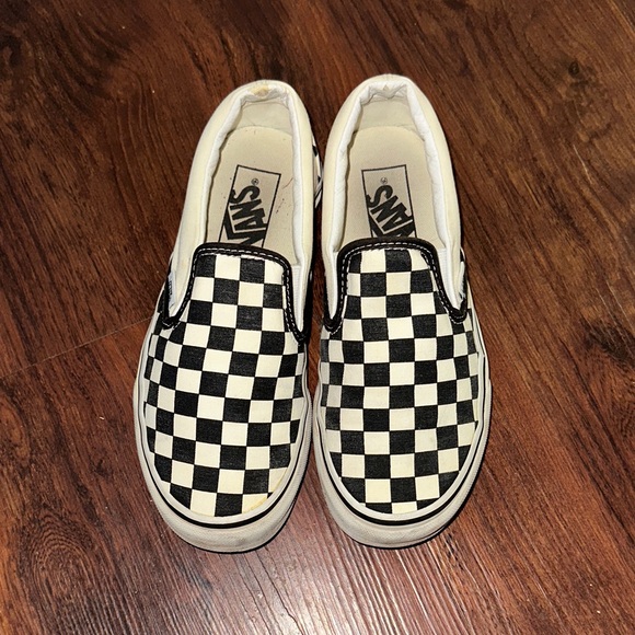 Vans Black and White Checkerboard Slip-Ons - Picture 1 of 3
